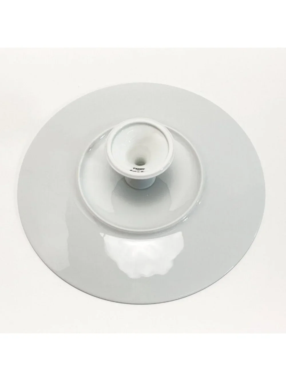 Fendi O'Lock Logo Cake Stand Plate Tableware Collection Porcelain